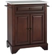 Pemberly Row Stainless Steel Top Portable Kitchen Island in Mahogany