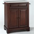 Pemberly Row Stainless Steel Top Portable Kitchen Island in Mahogany