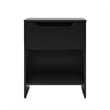 Pemberly Row Simple Modern 1-Drawer Wood Nightstand in Black