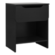 Pemberly Row Simple Modern 1-Drawer Wood Nightstand in Black