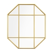 Pemberly Row Contemporary Metal and Glass Windowpane Mirror in Gold