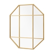 Pemberly Row Contemporary Metal and Glass Windowpane Mirror in Gold