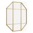 Pemberly Row Contemporary Metal and Glass Windowpane Mirror in Gold