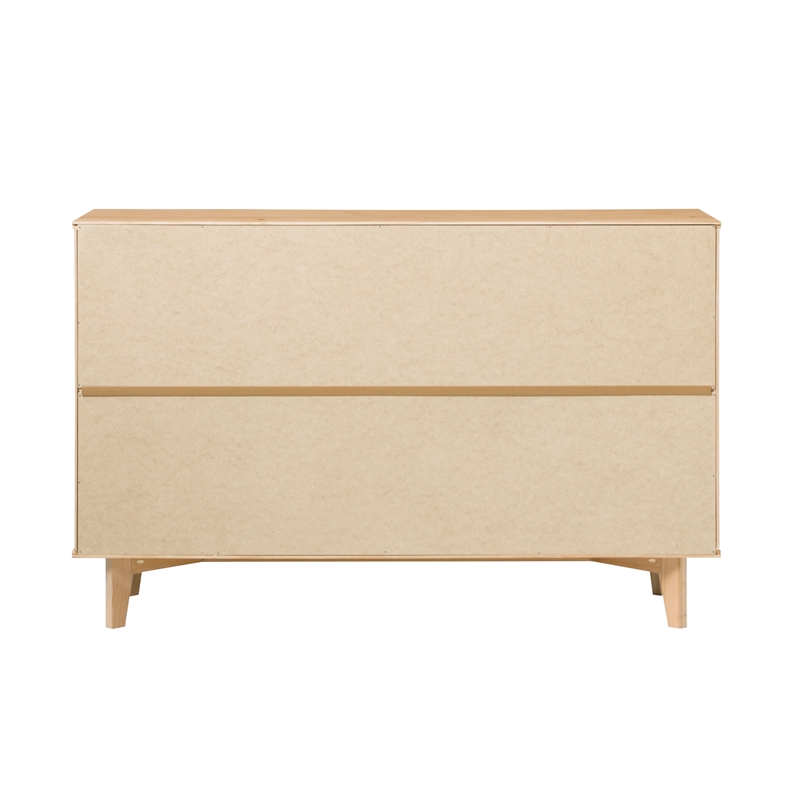 Pemberly Row Contemporary 6-Drawer Groove Handle Solid Wood Dresser