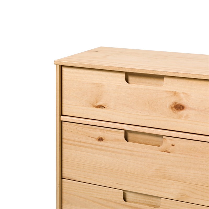 Pemberly Row Contemporary 6-Drawer Groove Handle Solid Wood Dresser
