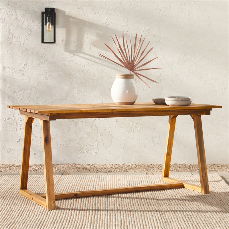 Pemberly Row Modern Slat Back Solid Wood 70