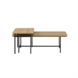 Pemberly Row 2-Piece Modern Wood Nesting Coffee Table - Oak / Black