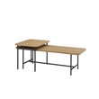 Pemberly Row 2-Piece Modern Wood Nesting Coffee Table - Oak / Black
