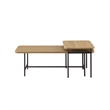 Pemberly Row 2-Piece Modern Wood Nesting Coffee Table - Oak / Black