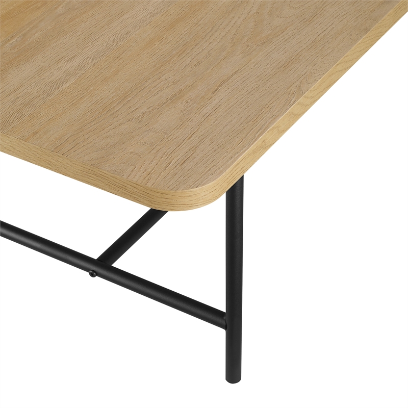 Pemberly Row 2-Piece Modern Wood Nesting Coffee Table - Oak / Black