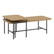 Pemberly Row 2-Piece Modern Wood Nesting Coffee Table - Oak / Black