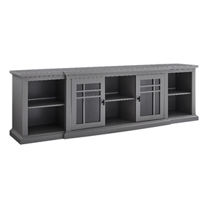 Pemberly Row 80&quot 2 Door Transitional Wood Breakfront Console - Gray
