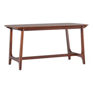 Pemberly Row 60&quot Mid-Century Wood Dining Table with Trestle Base in Walnut