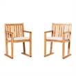 Pemberly Row Modern Slat Back Solid Wood Dining Chairs (Set of 2) - Natural