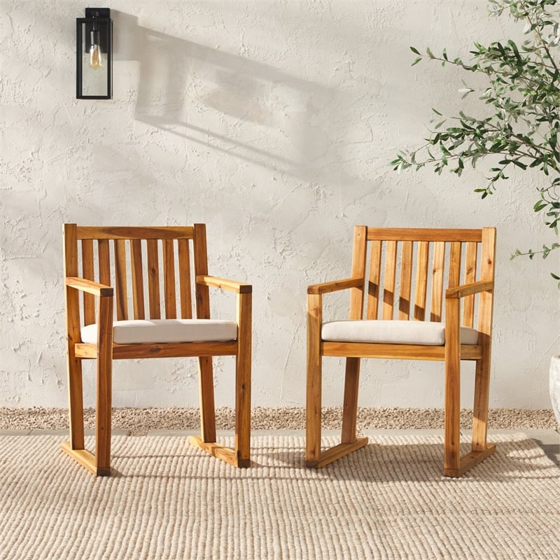 Pemberly Row Modern Slat Back Solid Wood Dining Chairs (Set of 2) - Natural