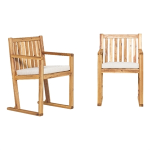 Pemberly Row Modern Slat Back Solid Wood Dining Chairs (Set of 2) - Natural