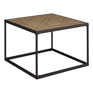 Pemberly Row 25&quot Square Wood Coffee Table with Parquet Top - Parquet Veneer