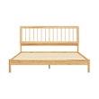 Pemberly Row Mid-Century Solid Wood King Size Bed with Slat Back in Natural