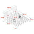 Pemberly Row Mid-Century Solid Wood King Size Bed with Slat Back in Natural