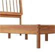 Pemberly Row Mid-Century Solid Wood King Size Bed with Slat-Back in Caramel