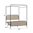 Pemberly Row Industrial Bent Mid-Century Metal Queen Size Canopy Bed in Oak