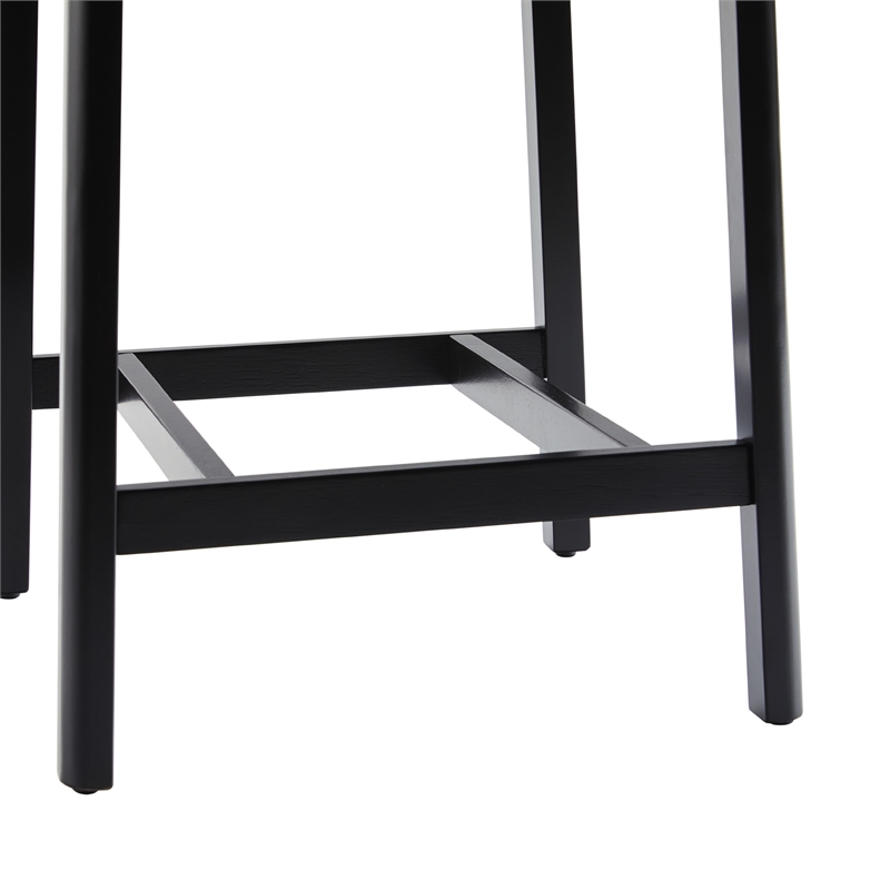 Pemberly Row 2-Piece Minimalist Solid Wood Counter Stool - Set of 2 - Black