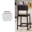 Pemberly Row 2-Piece Minimalist Solid Wood Counter Stool - Set of 2 - Black