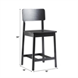 Pemberly Row 2-Piece Minimalist Solid Wood Counter Stool - Set of 2 - Black