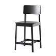 Pemberly Row 2-Piece Minimalist Solid Wood Counter Stool - Set of 2 - Black