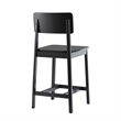 Pemberly Row 2-Piece Minimalist Solid Wood Counter Stool - Set of 2 - Black