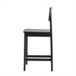 Pemberly Row 2-Piece Minimalist Solid Wood Counter Stool - Set of 2 - Black