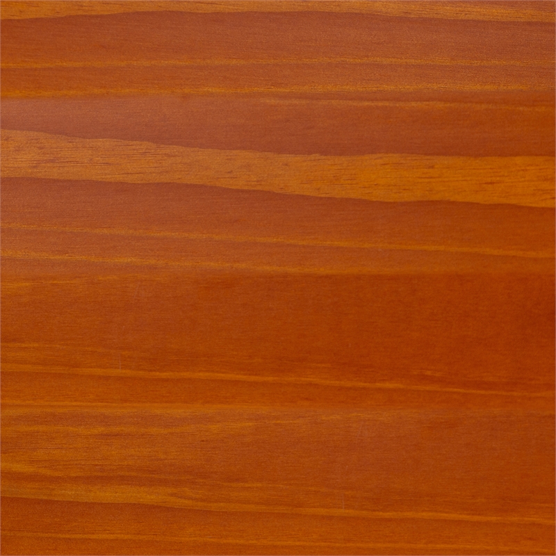 Pemberly Row Transitional Twin-over-Twin Solid Wood Bunk Bed Frame in Amber