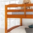 Pemberly Row Transitional Twin-over-Twin Solid Wood Bunk Bed Frame in Amber