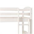 Pemberly Row Transitional Twin-over-Twin Solid Wood Bunk Bed Frame in White