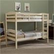 Pemberly Row Transitional Twin-over-Twin Solid Wood Bunk Bed Frame in White