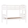 Pemberly Row Transitional Twin-over-Twin Solid Wood Bunk Bed Frame in White