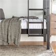 Pemberly Row Transitional Twin-over-Twin Solid Wood Bunk Bed Frame in Black