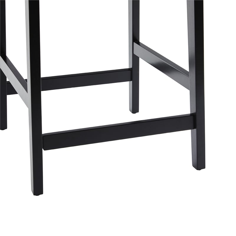 Pemberly Row Modern Solid Wood Ladder-Back Counter Stool - Set of 2 - Black