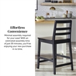 Pemberly Row Modern Solid Wood Ladder-Back Counter Stool - Set of 2 - Black