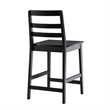 Pemberly Row Modern Solid Wood Ladder-Back Counter Stool - Set of 2 - Black