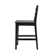 Pemberly Row Modern Solid Wood Ladder-Back Counter Stool - Set of 2 - Black