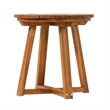Pemberly Row Modern Slat Back Solid Wood Side Table in Brown