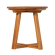 Pemberly Row Modern Slat Back Solid Wood Side Table in Brown