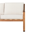 Pemberly Row Modern Slat Back Solid Wood Loveseat in Natural