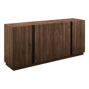 Pemberly Row 70&quot Modern 4-Door Wood Sideboard in Dark Walnut