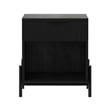 Pemberly Row Reeded 1-Drawer Modern Wood Nightstand in Black