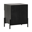 Pemberly Row Reeded 1-Drawer Modern Wood Nightstand in Black