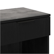 Pemberly Row Reeded 1-Drawer Modern Wood Nightstand in Black