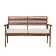 Pemberly Row Modern Outdoor Solid Wood Loveseat - Dark Brown
