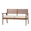 Pemberly Row Modern Outdoor Solid Wood Loveseat - Dark Brown